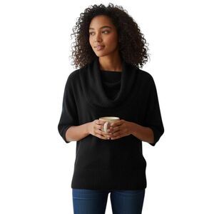 IT'S OUR TIME BLACK COWL-NECK SWEATER SZ.M EUC.